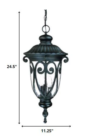 Naples 3-Light Matte Black Hanging Light By Homeroots - Image 5