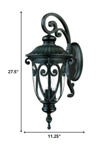 Naples 3-Light Matte Black Wall Light By Homeroots - Image 4