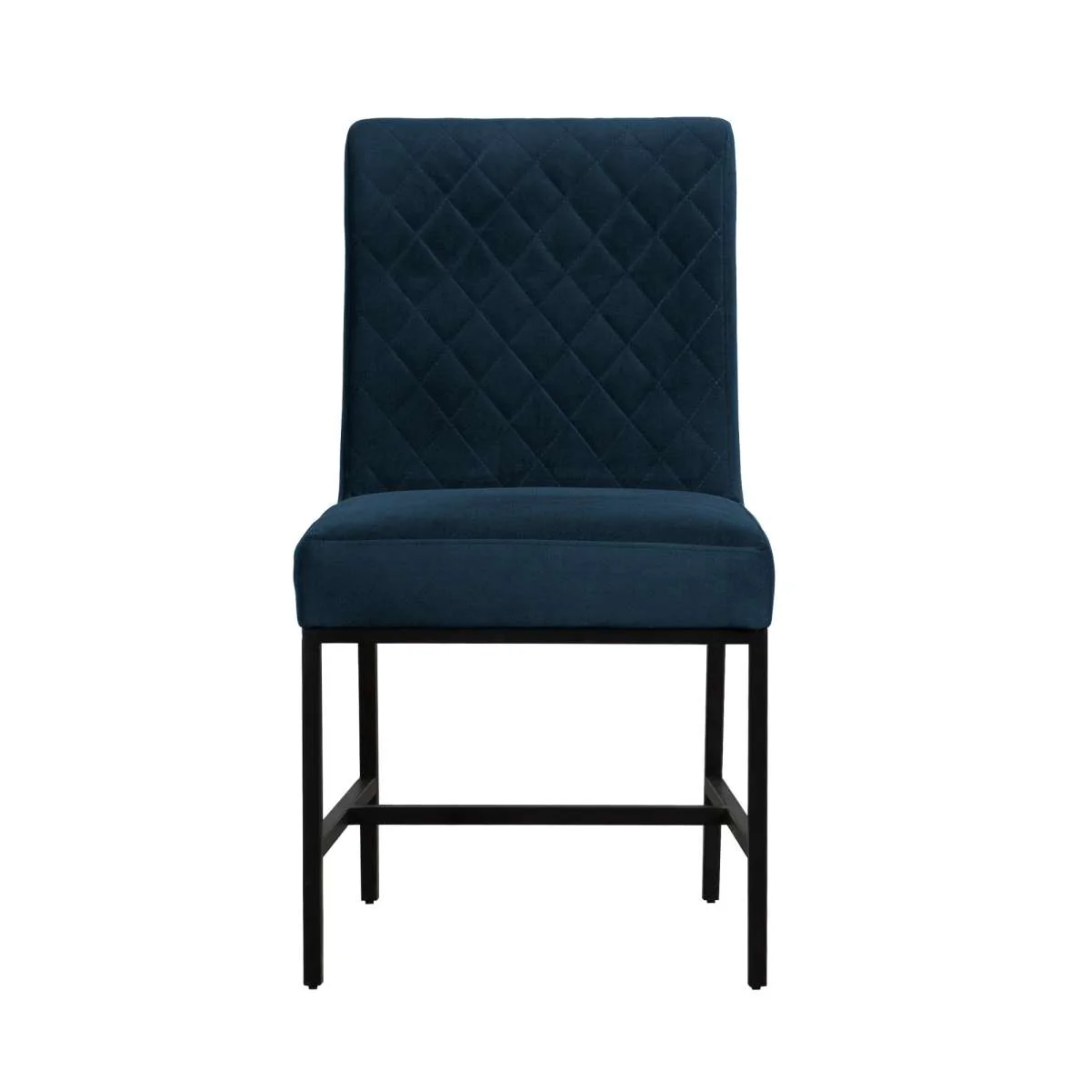 Napoli Blue Velvet and Black Leg Modern Accent Dining Chair- Set of 2 By Armen Living - Image 3