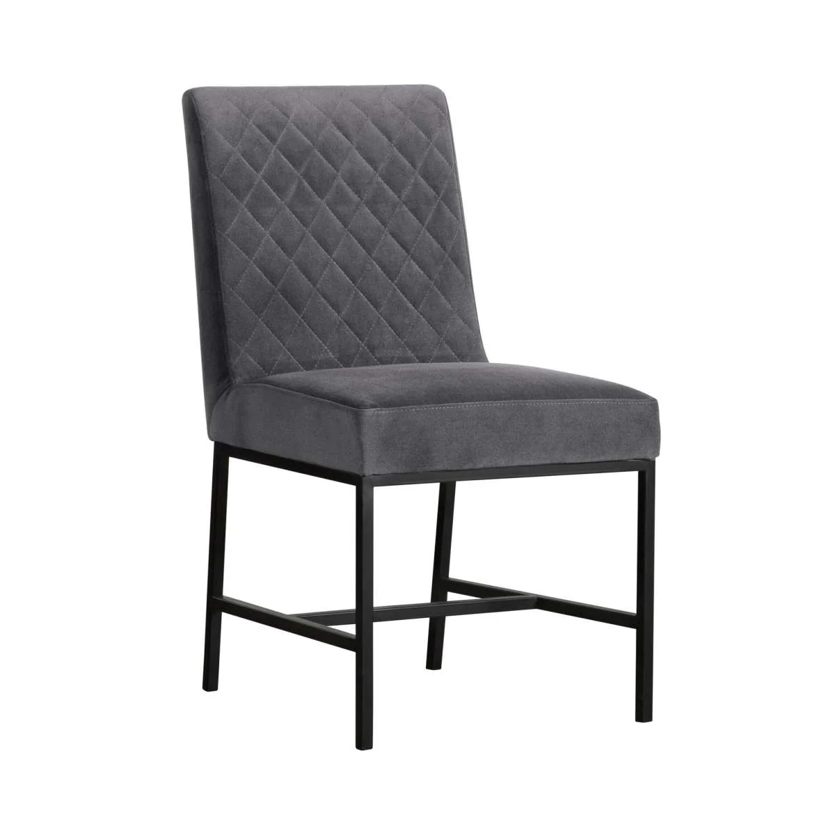 Napoli Blue Velvet and Black Leg Modern Accent Dining Chair- Set of 2 By Armen Living - Image 7