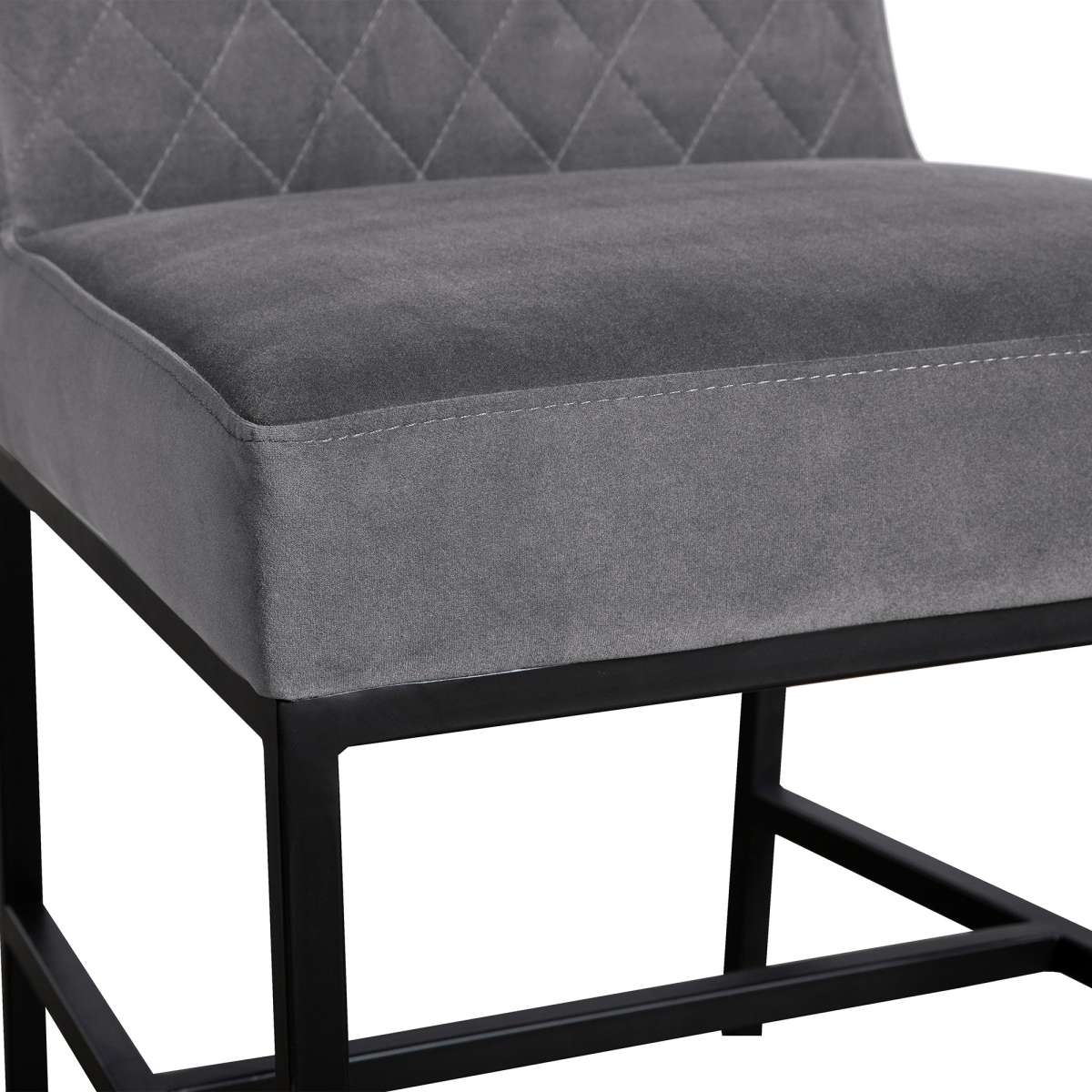 Napoli Blue Velvet and Black Leg Modern Accent Dining Chair- Set of 2 By Armen Living - Image 9