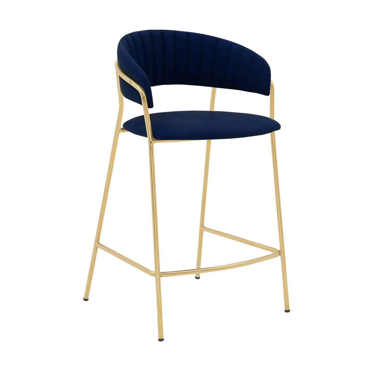 Nara 26" Gray Faux Leather and Metal Counter Height Bar Stool By Armen Living - Image 13