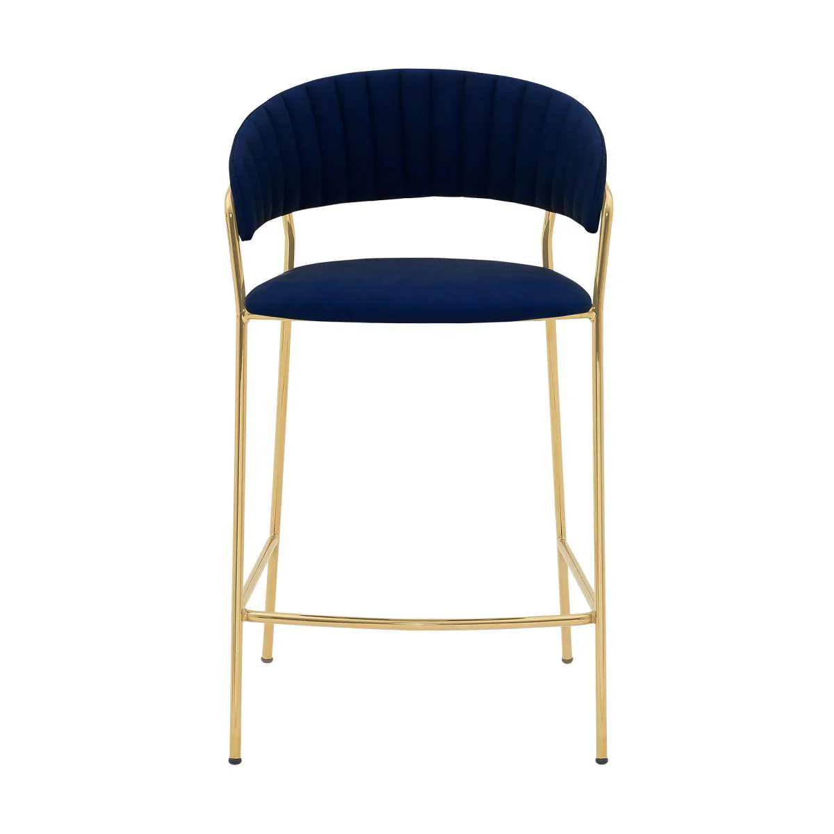 Nara 26" Gray Faux Leather and Metal Counter Height Bar Stool By Armen Living - Image 14