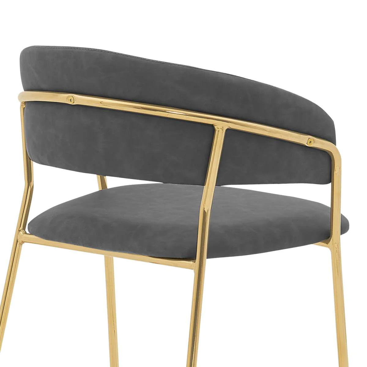 Nara 26" Gray Faux Leather and Metal Counter Height Bar Stool By Armen Living - Image 17