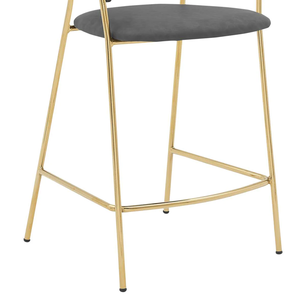 Nara 26" Gray Faux Leather and Metal Counter Height Bar Stool By Armen Living - Image 18