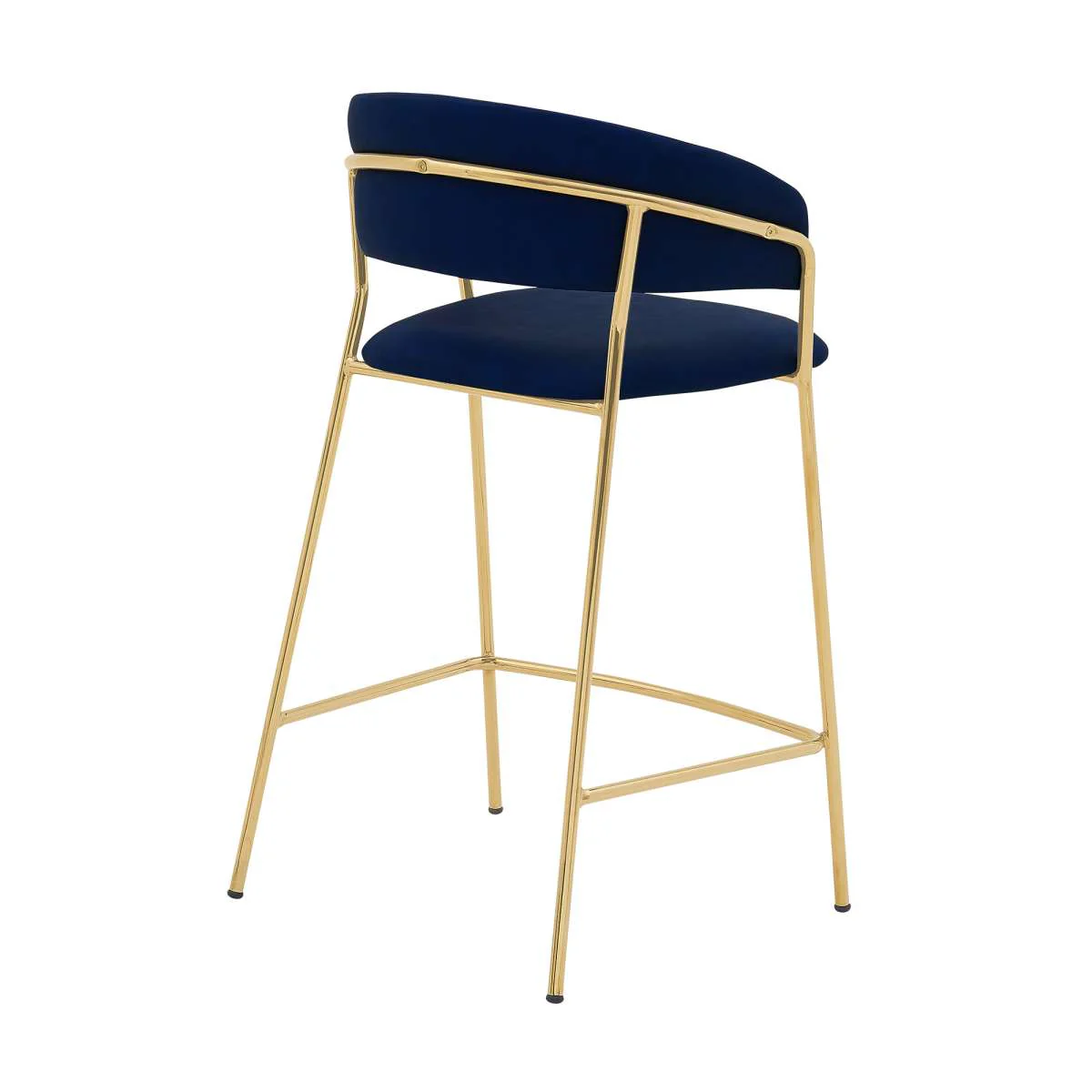 Nara 26" Gray Faux Leather and Metal Counter Height Bar Stool By Armen Living - Image 8