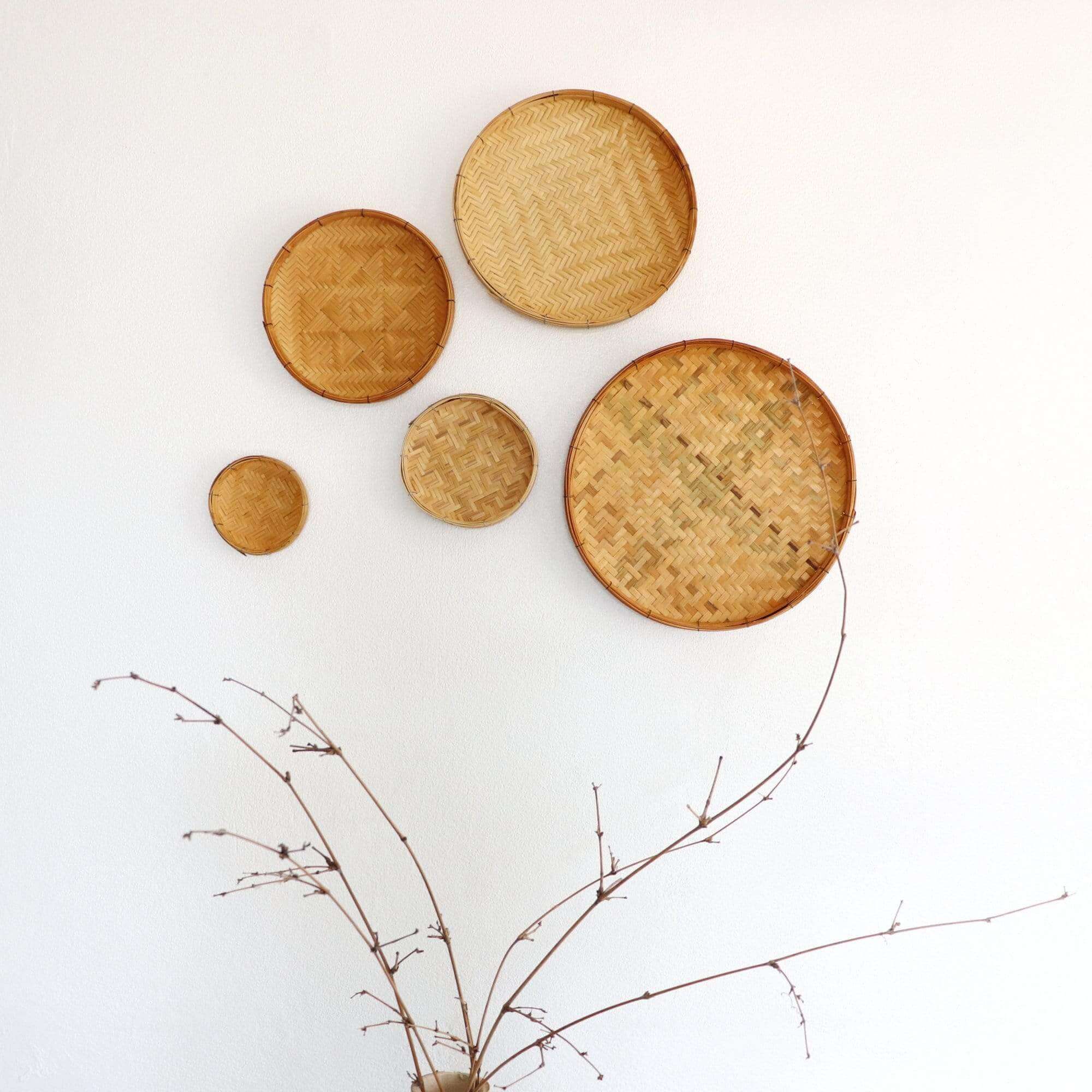 Nara - Bamboo Wall Hanging Art  Decor Set Of 5 By Thaihome - Image 3