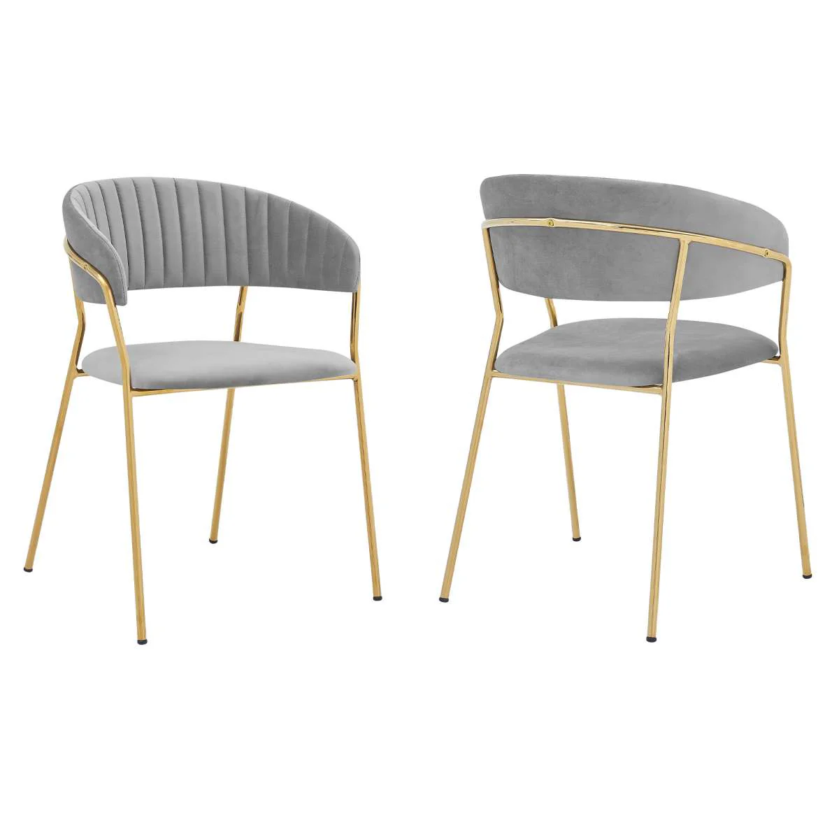 Nara Modern Gray Faux Leather and Metal Dining Room Chairs - Set of 2 By Armen Living - Image 11