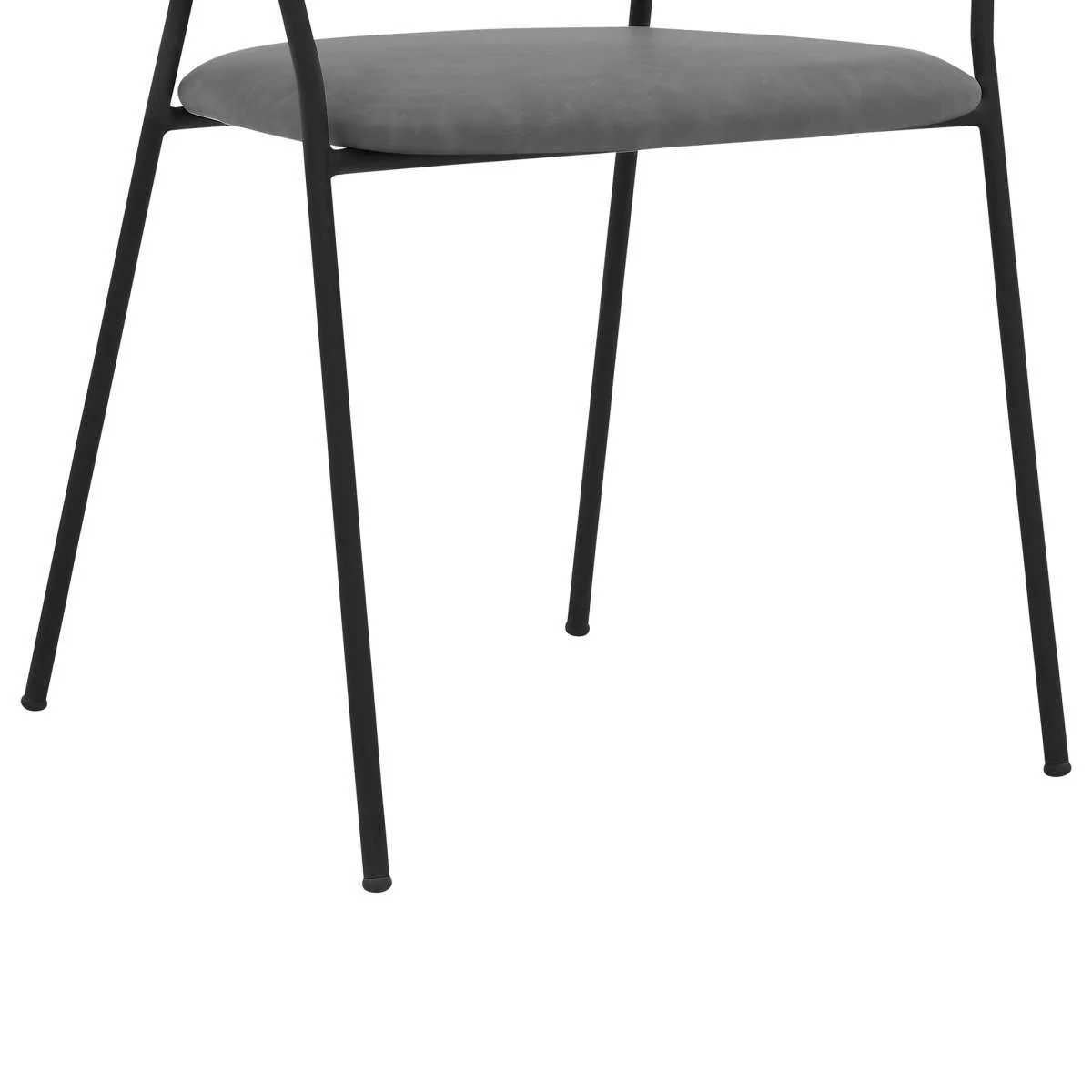 Nara Modern Gray Faux Leather and Metal Dining Room Chairs - Set of 2 By Armen Living - Image 5