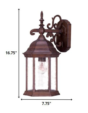 Narrow Brown Domed Hanging Lantern Wall Light By Homeroots - Image 2