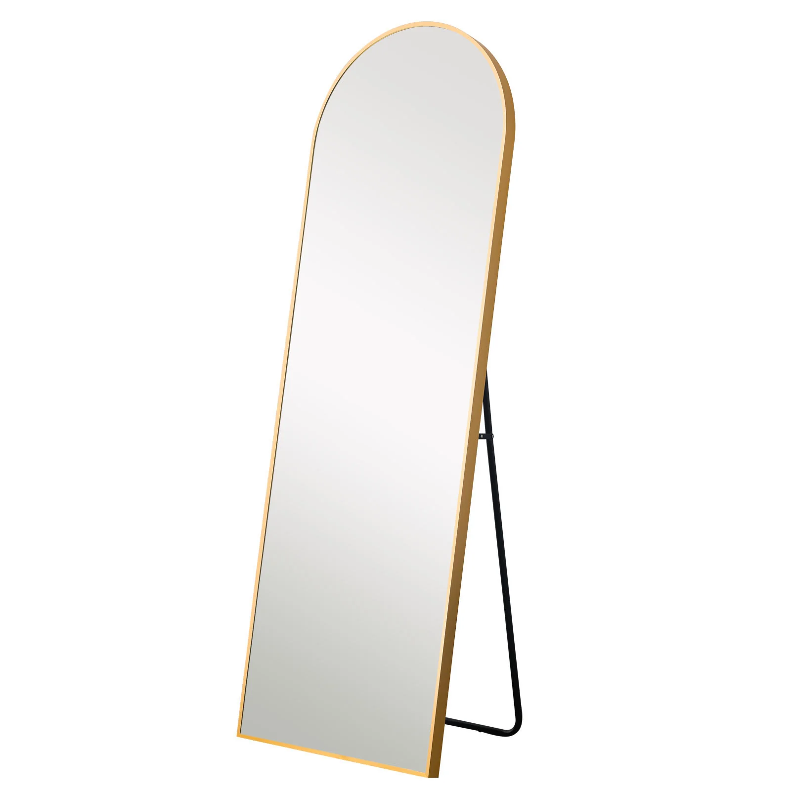Narrow Gold Arched Full-length Floor Mirror with Stand By Homeroots - Image 2
