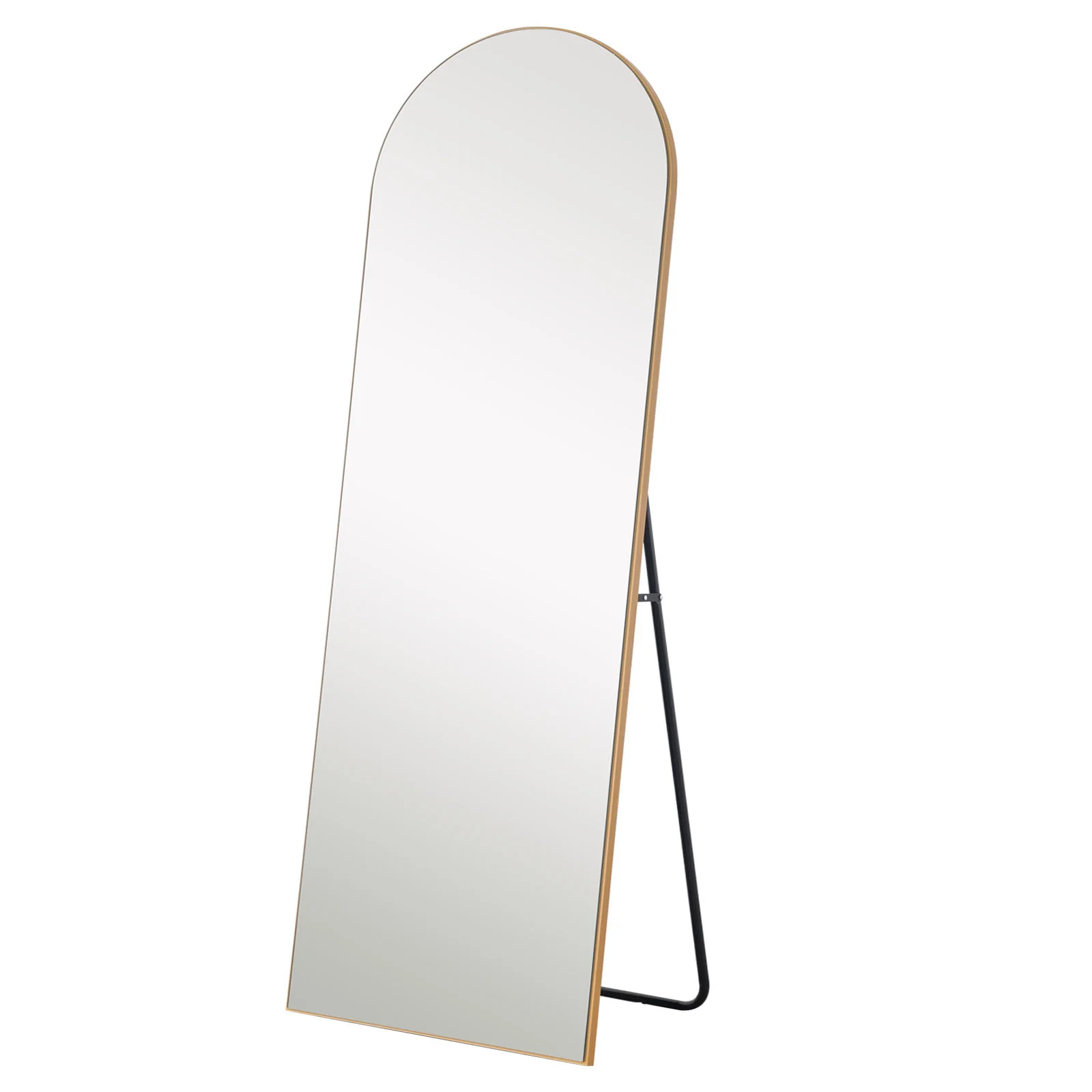 Narrow Gold Arched Wooden Mirror By Homeroots - Image 2