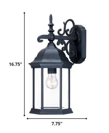 Narrow Matte Black Domed Hanging Glass Lantern Wall Light By Homeroots - Image 2