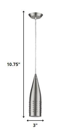 Narrow Silver Hanging Light with Glass Studs By Homeroots - Image 2