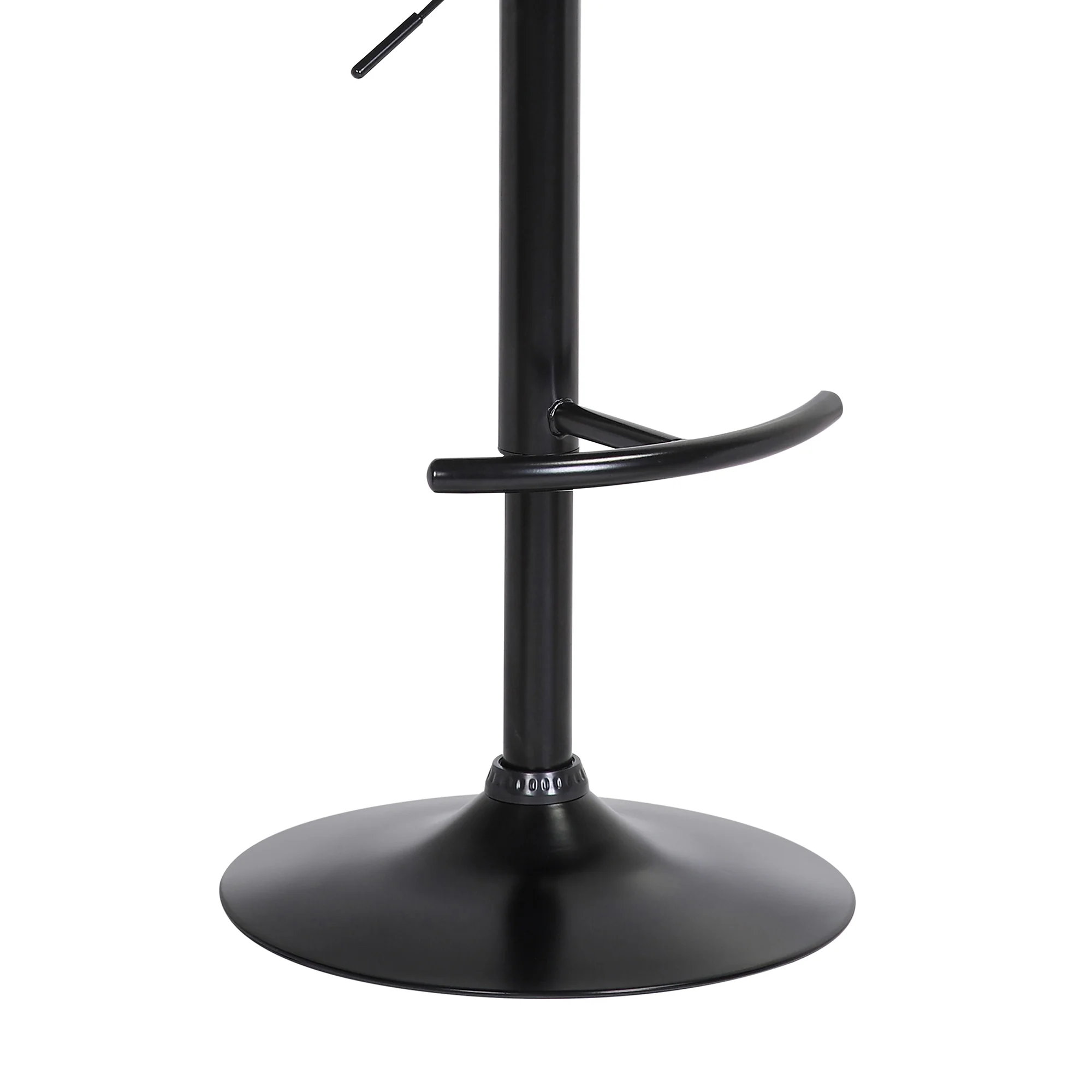 Nash Adjustable Black Wood Bar Stool in Light Gray Fabric with Black Metal By Armen Living - Image 7