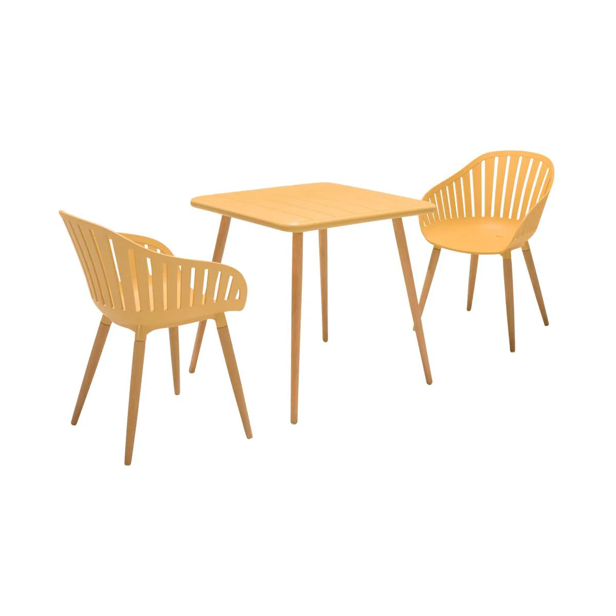Nassau 5 piece Outdoor Dining Set in Natural Wood Finish Table By Armen Living - Image 14