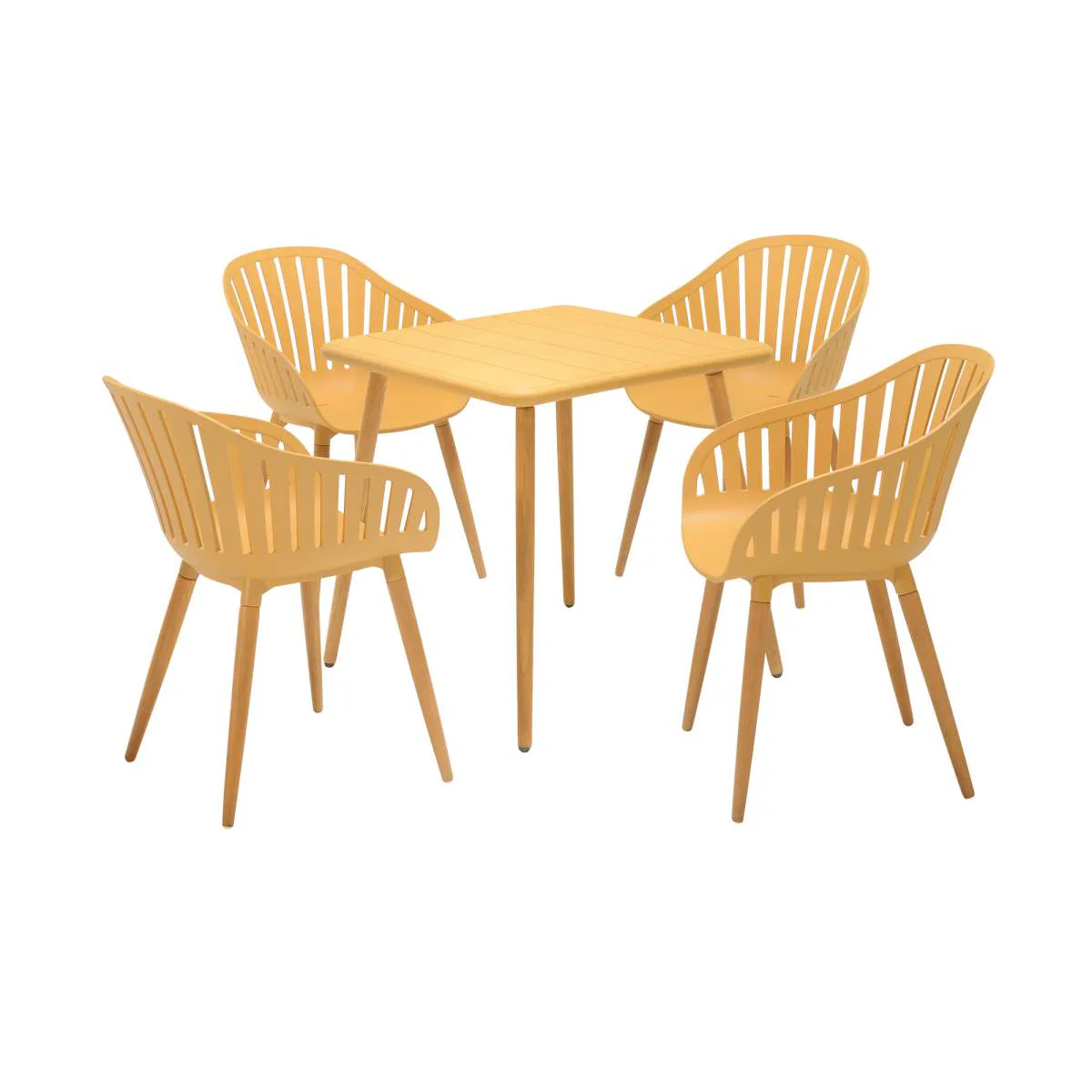 Nassau Outdoor 5 Piece Green Eucalyptus Dining Set By Armen Living - Image 10