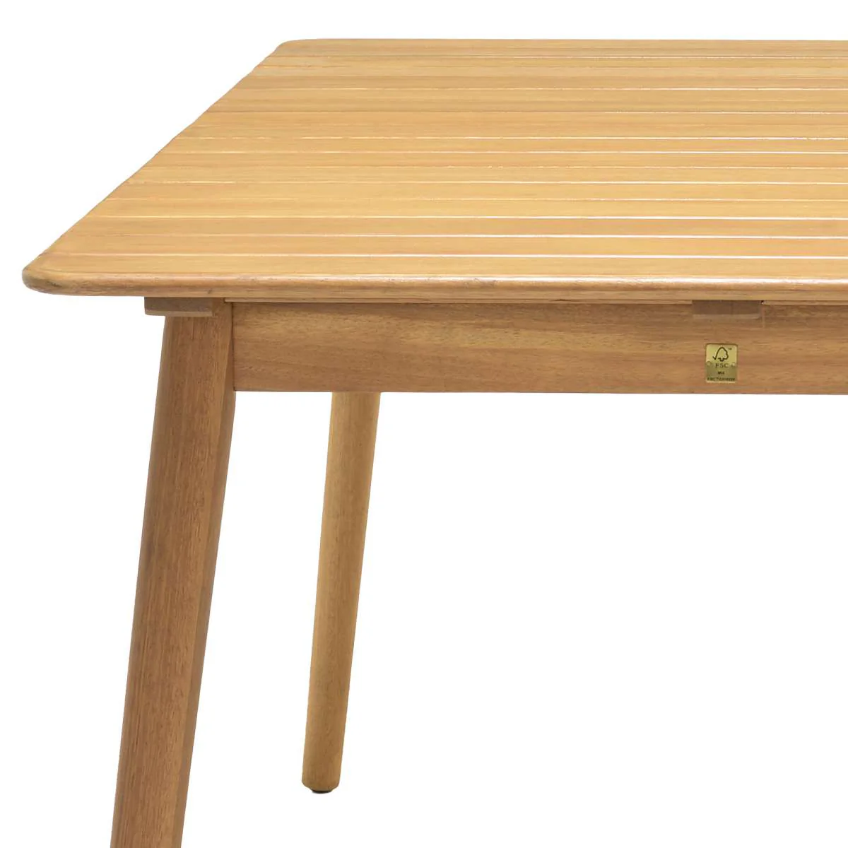 Nassau Outdoor Rectangle Dining Table in Natural Wood Finish By Armen Living - Image 8