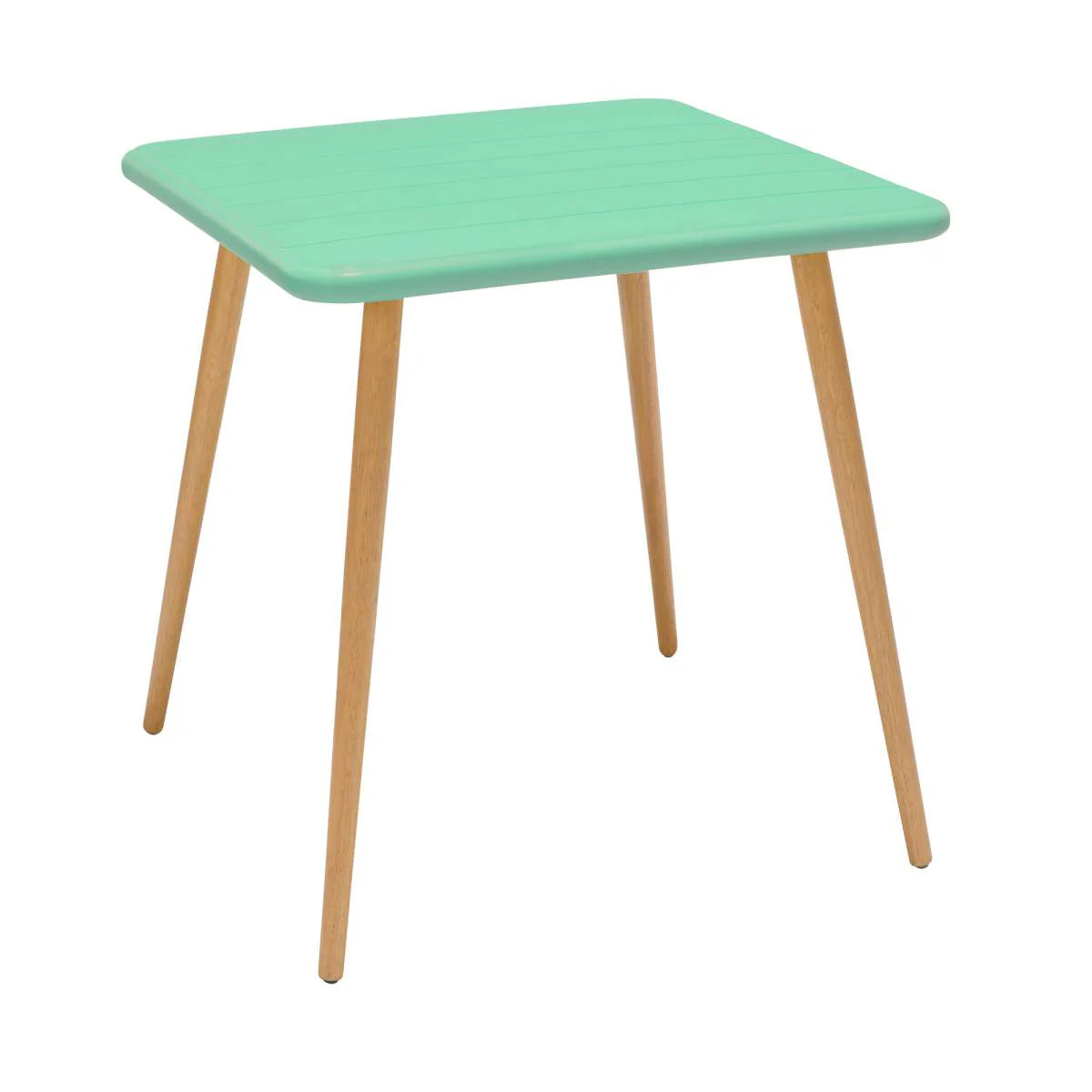 Nassau Square Outdoor Green Eucalyptus Dining Table By Armen Living - Image 9