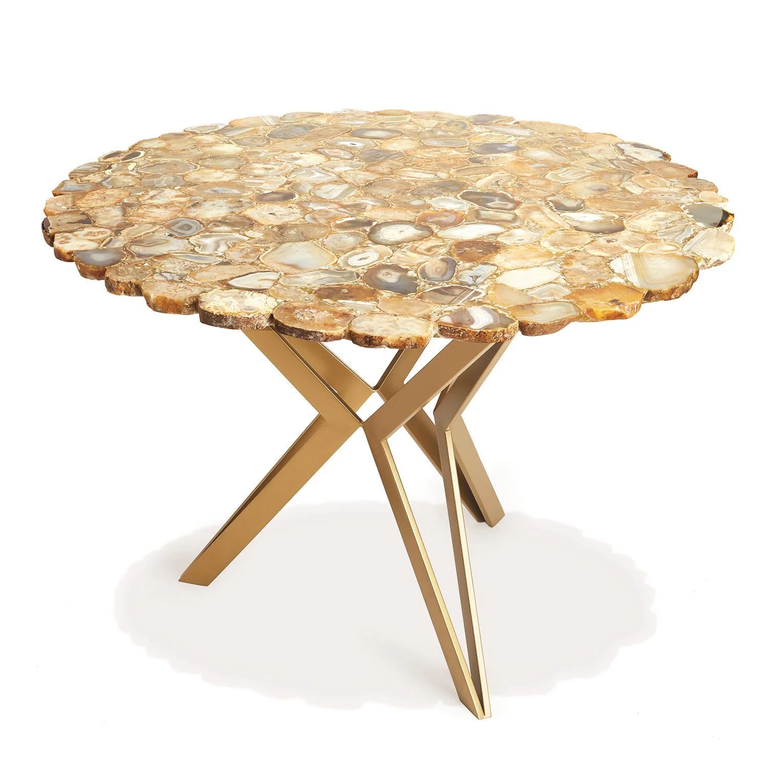 Natural Agate 36" Round Table By Tozai Home - Image 2