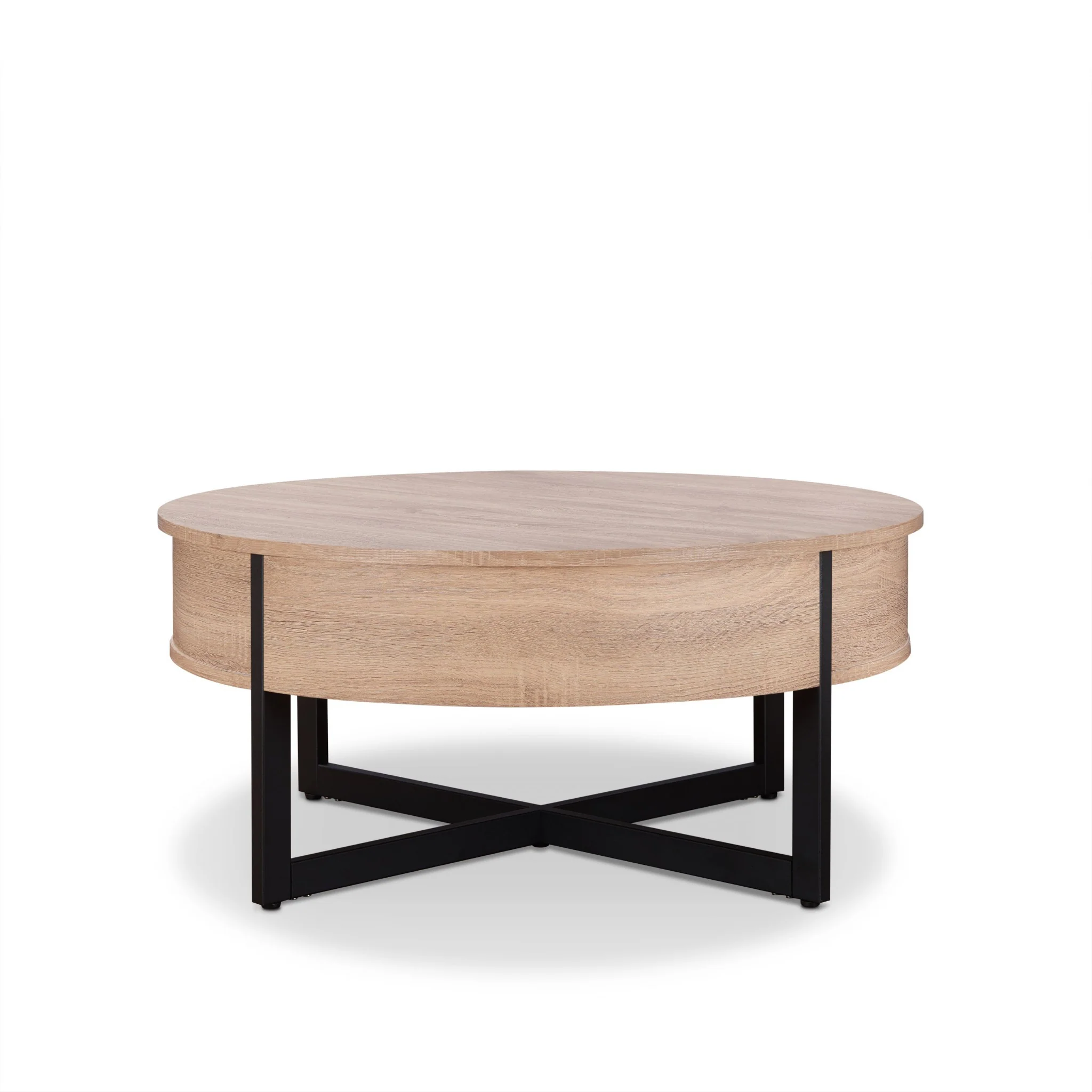 Natural And Black Particle Board Coffee Table By Homeroots - 319174 - Image 2