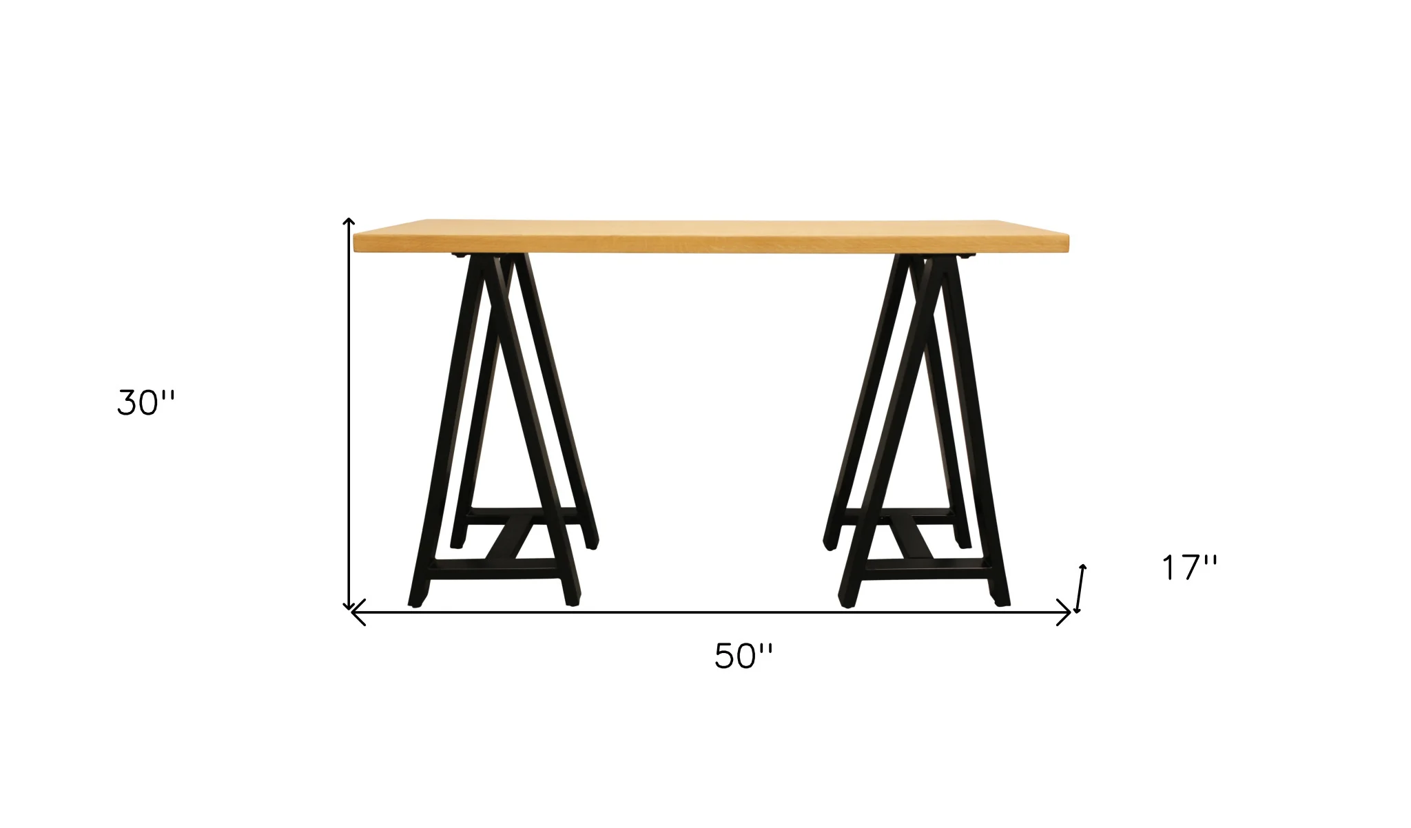 Natural and Black Solid Wood A Frame Console Table By Homeroots - Image 6