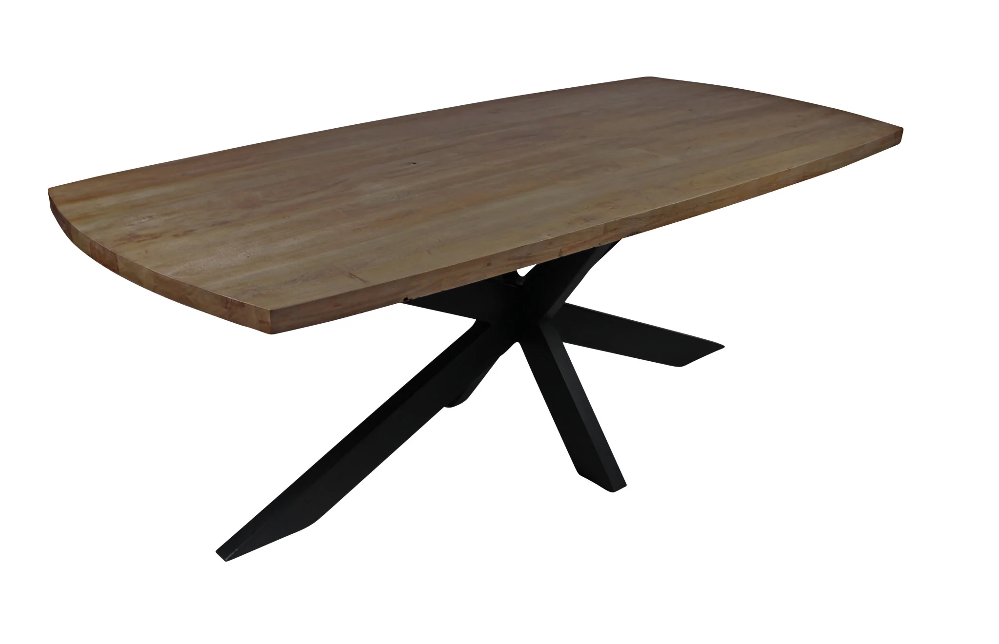 Natural And Black Solid Wood And Iron Pedestal Base Dining Table By Homeroots - Image 3