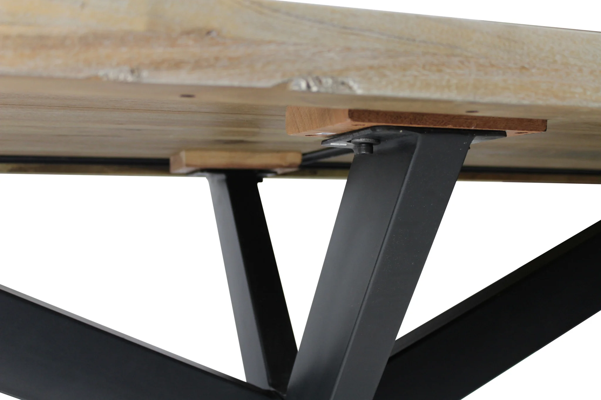 Natural And Black Solid Wood And Iron Pedestal Base Dining Table By Homeroots - Image 4