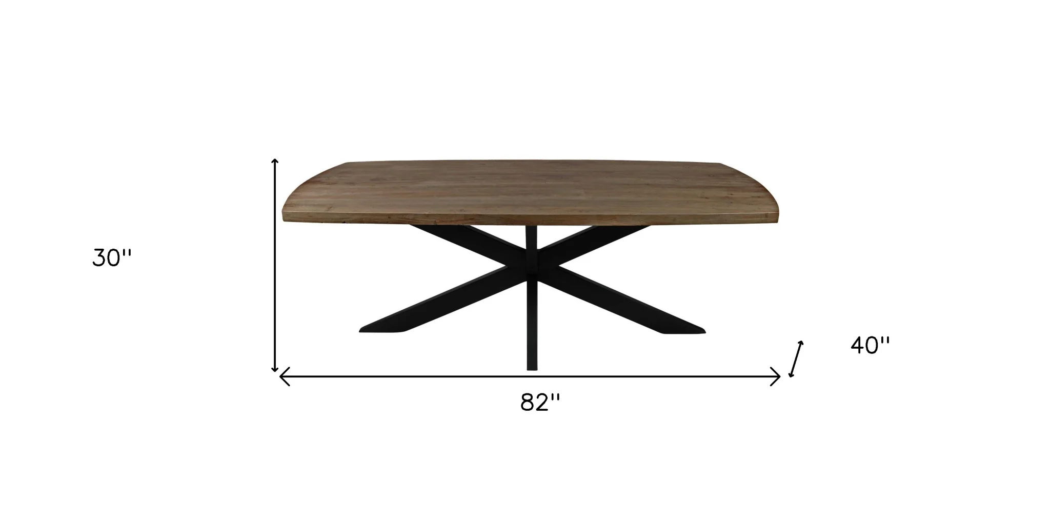 Natural And Black Solid Wood And Iron Pedestal Base Dining Table By Homeroots - Image 5