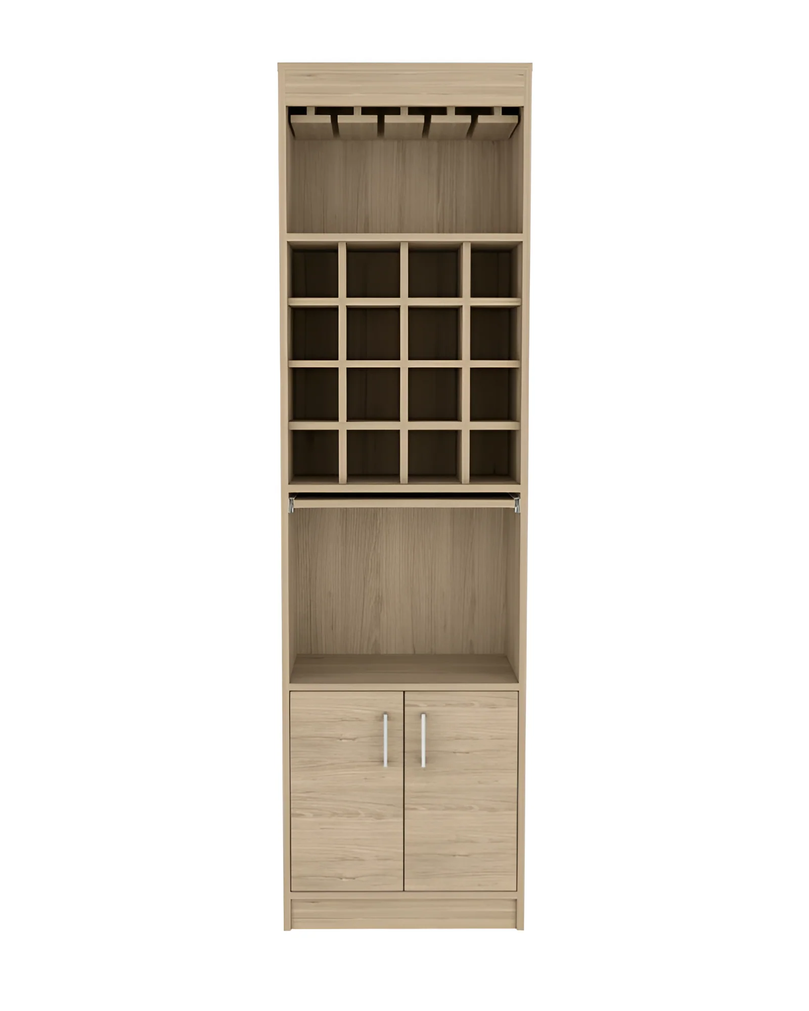 Natural Bar Cabinet With Eighteen Shelves By Homeroots - Image 2