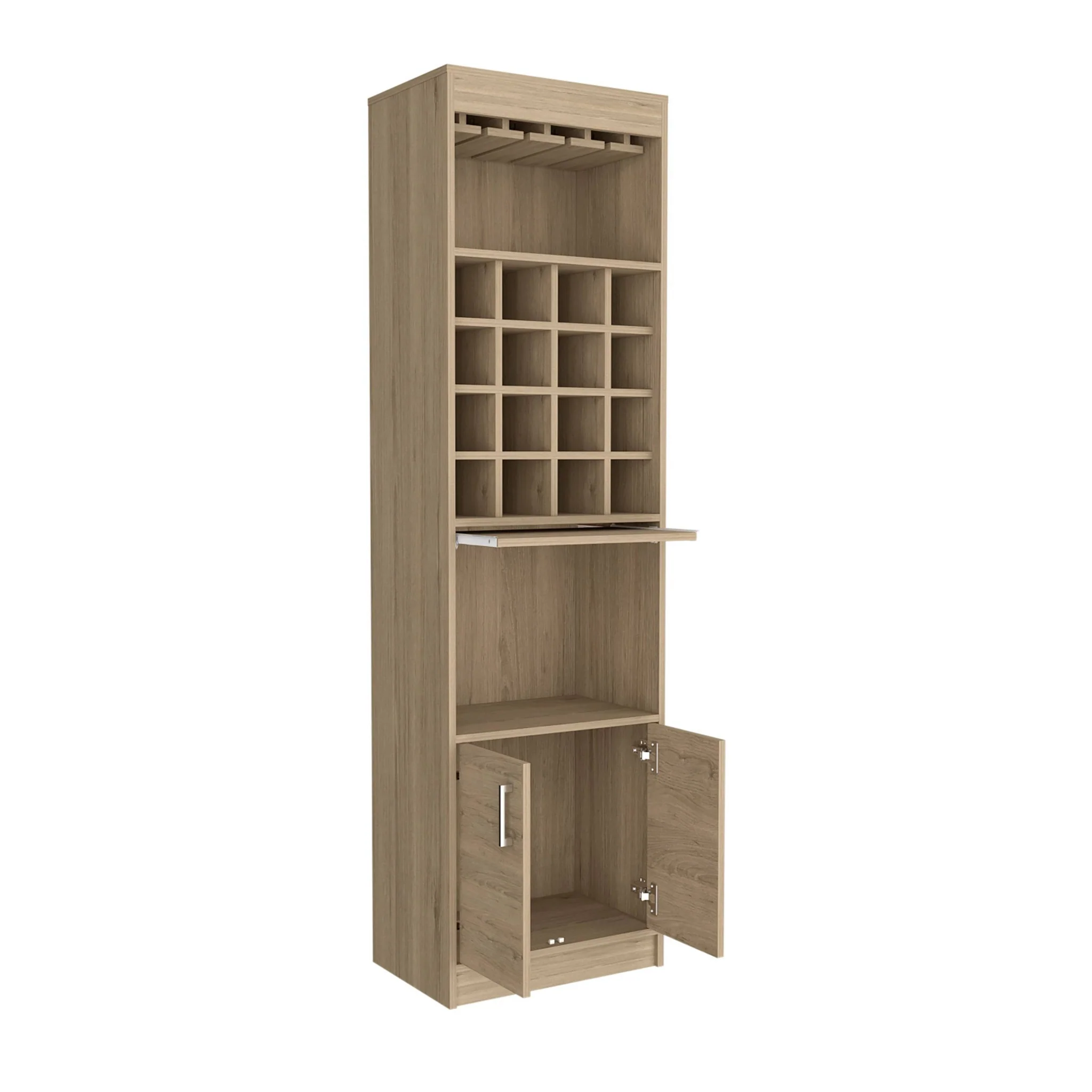 Natural Bar Cabinet With Eighteen Shelves By Homeroots - Image 5
