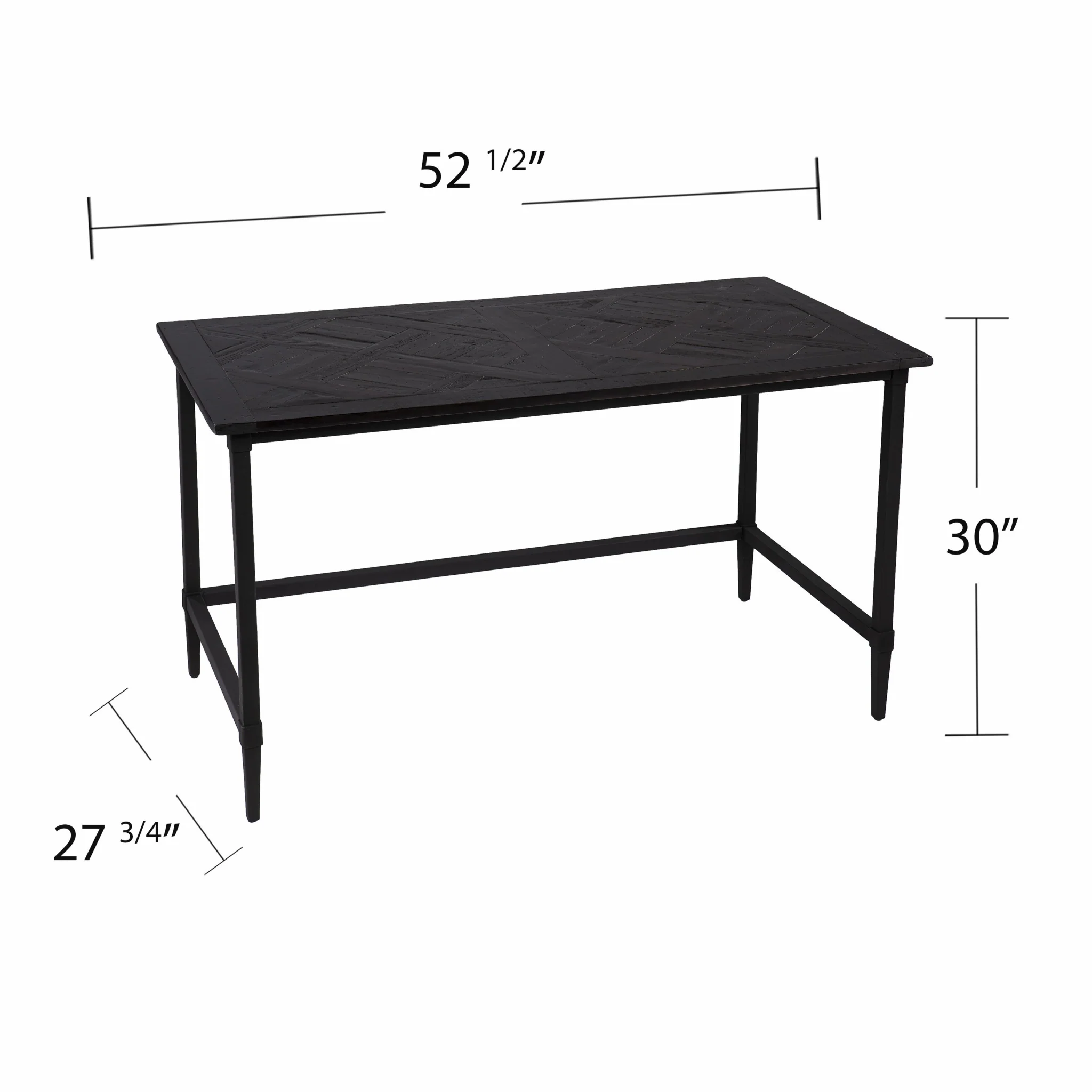 Natural Black Reclaimed Wood Desk By Homeroots - Image 9