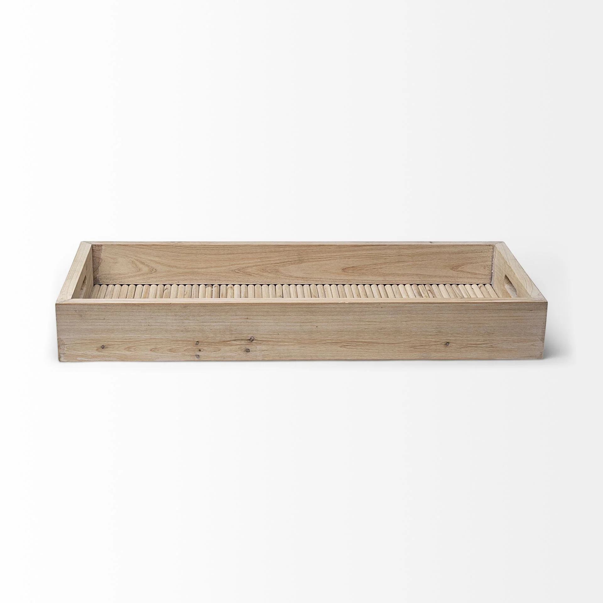 Natural Blonde Wood With Coastal Inspired Tray By Homeroots - Image 2