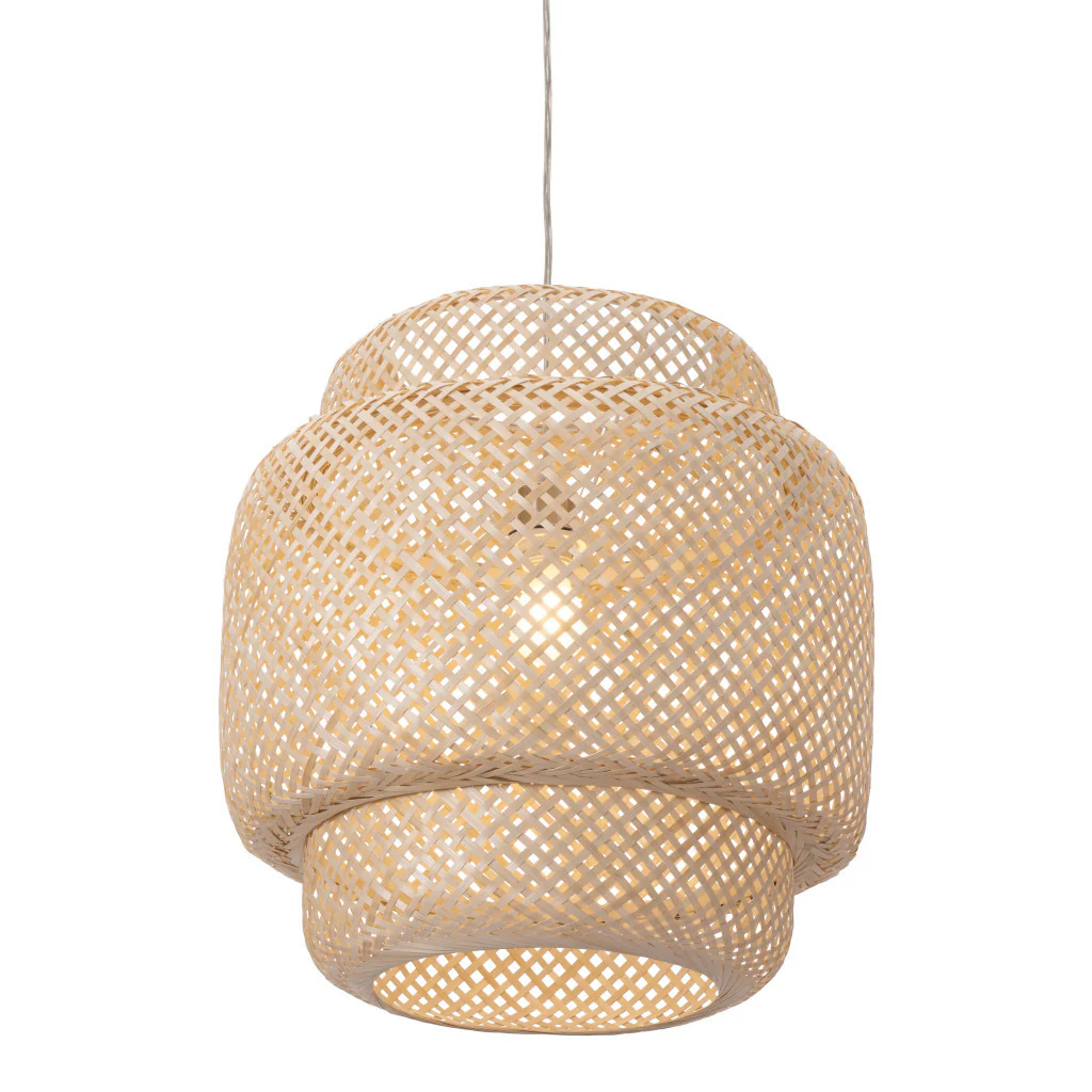 Natural Boho Weave Ceiling Lamp By Homeroots - Image 3