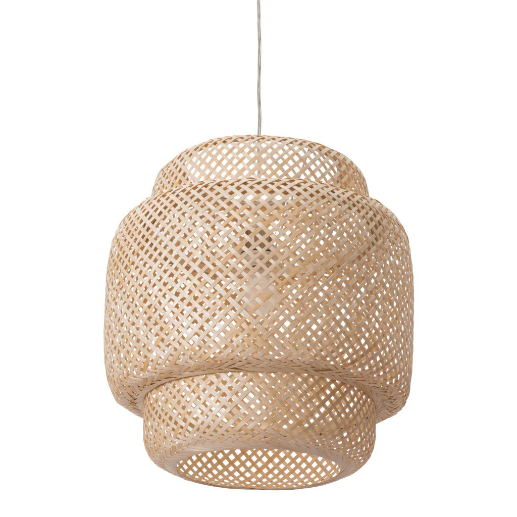 Natural Boho Weave Ceiling Lamp By Homeroots - Image 4