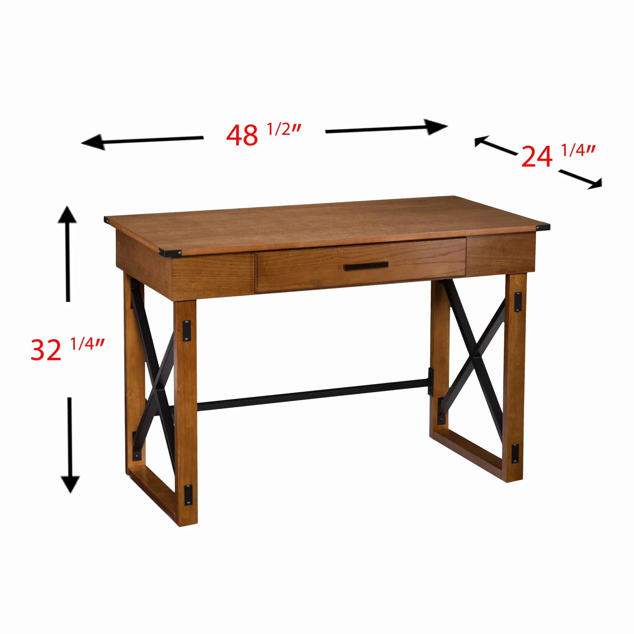 Natural Brown Adjustable Height Desk By Homeroots - Image 5