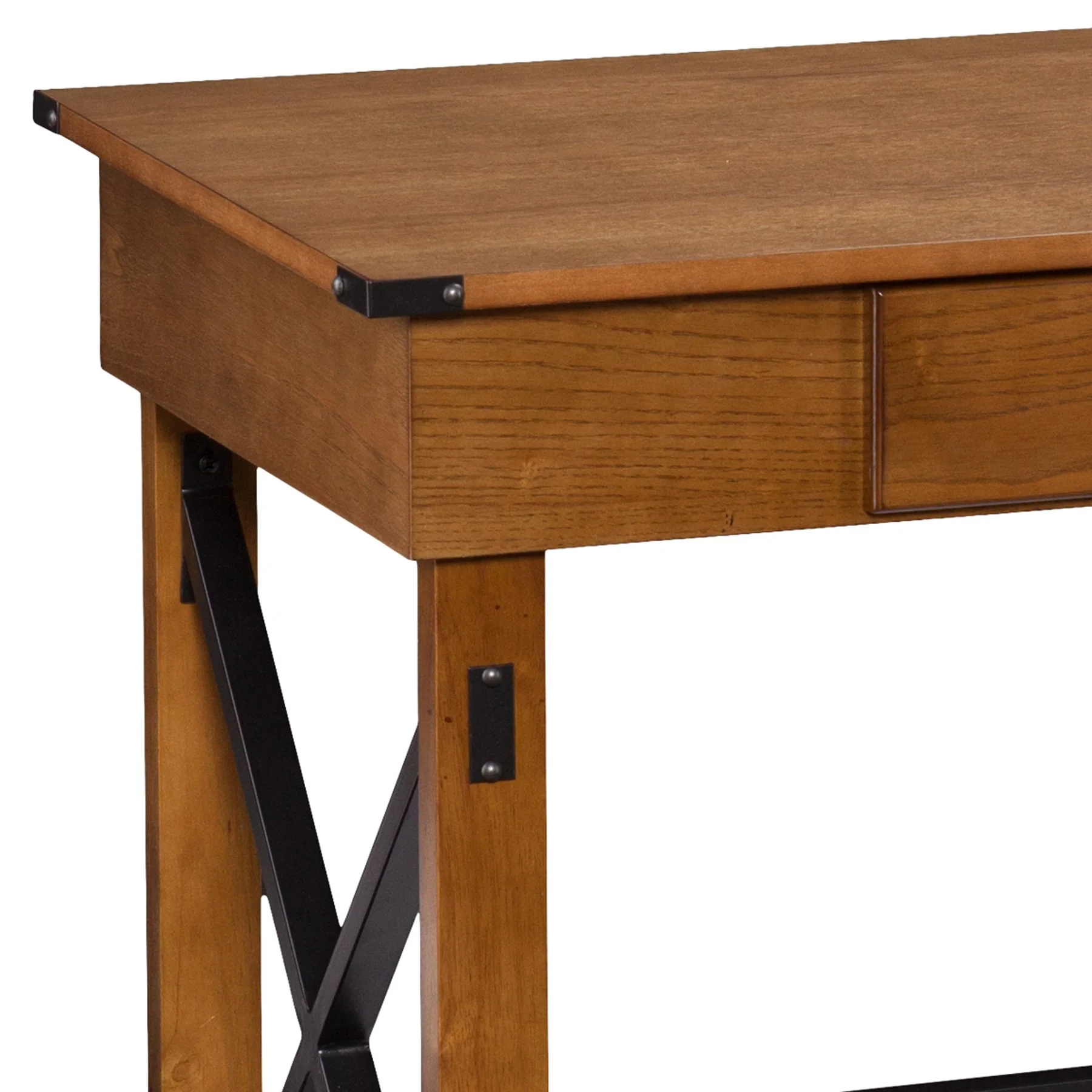 Natural Brown Adjustable Height Desk By Homeroots - Image 6