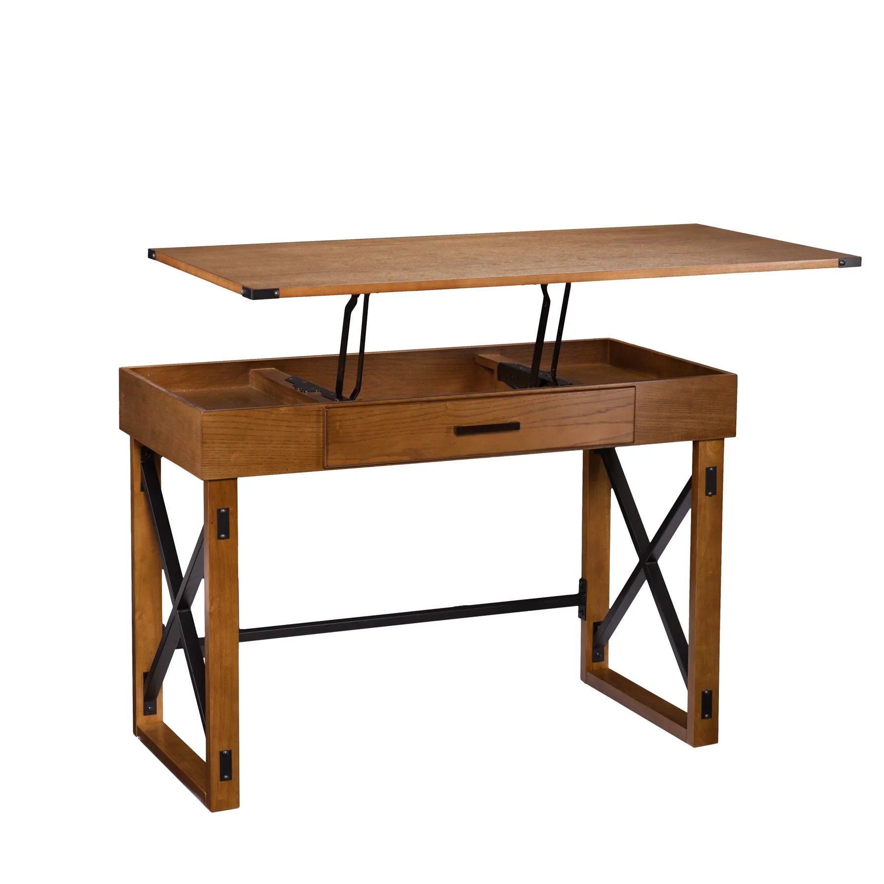 Natural Brown Adjustable Height Desk By Homeroots - Image 7