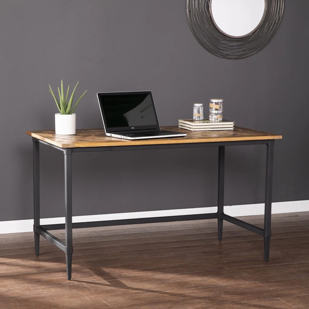 Natural Brown Reclaimed Wood Desk By Homeroots - Image 2
