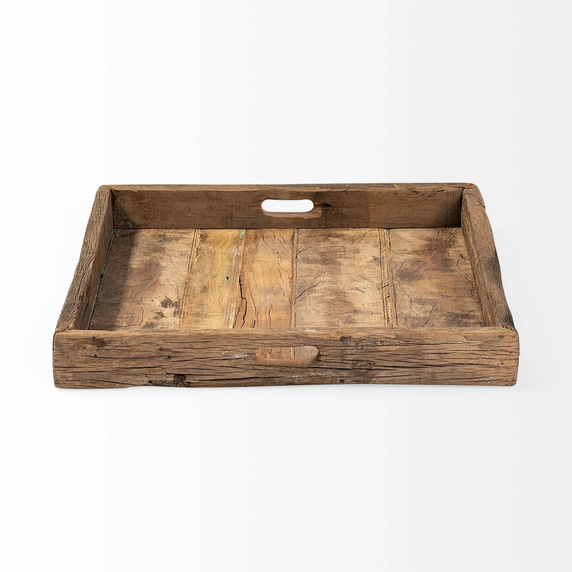 Natural Brown Reclaimed Wood Tray By Homeroots - Image 2