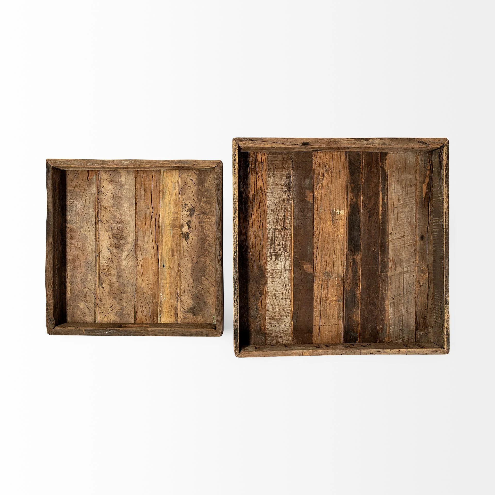 Natural Brown Reclaimed Wood Tray By Homeroots - Image 4