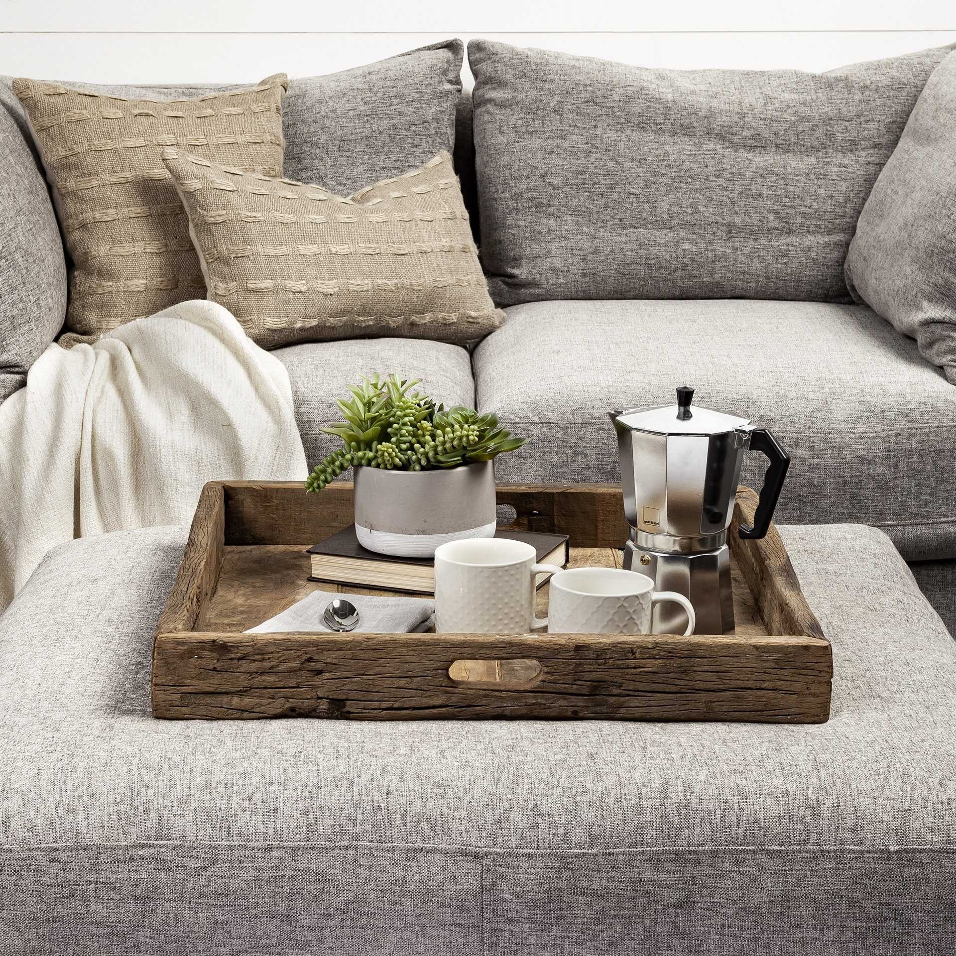 Natural Brown Reclaimed Wood With Grains And Knots Highlight Tray By Homeroots - Image 5