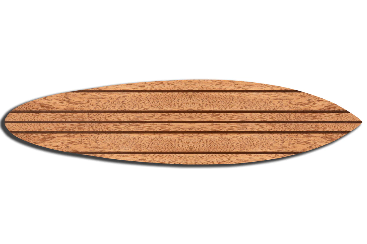 Natural Brown Thin Stripe Surfboard Wall Art By Homeroots - Image 3