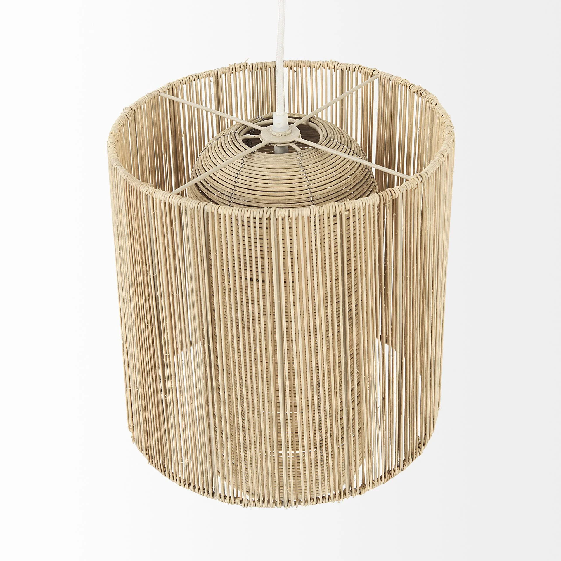 Natural Cane Cylindrical Hanging Pendant Light By Homeroots - Image 5