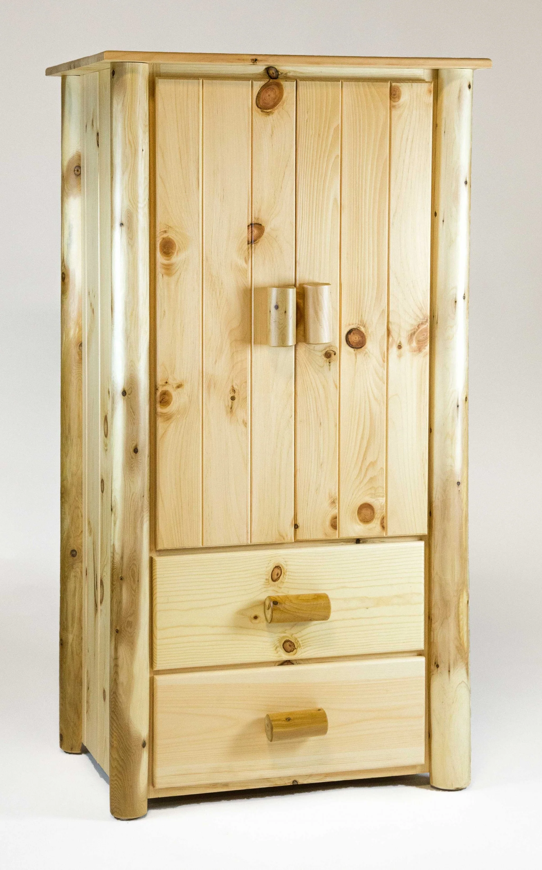 Natural Clear Finish All Wood Armoire By Homeroots - Image 2