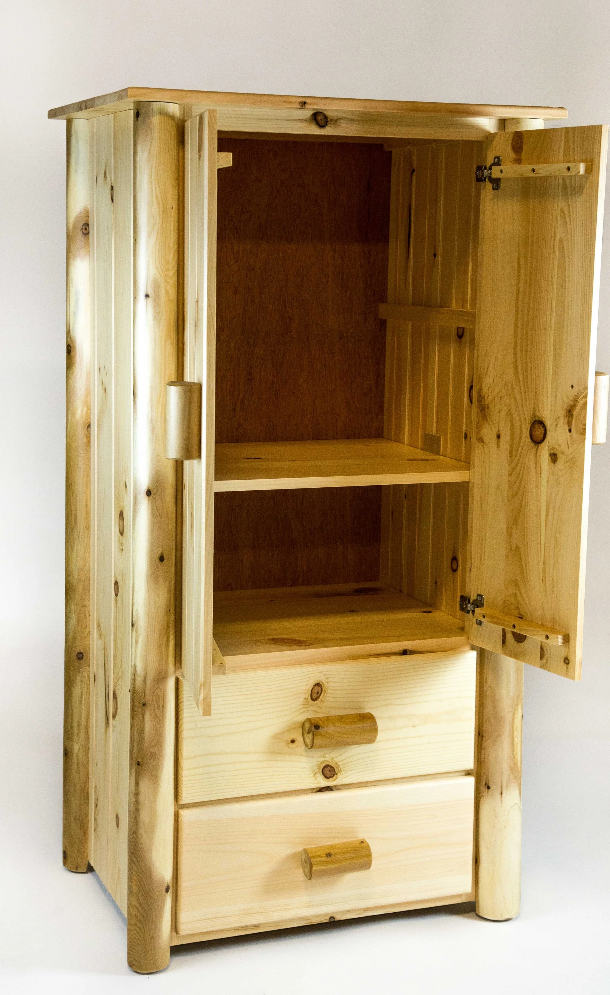 Natural Clear Finish All Wood Armoire By Homeroots - Image 9