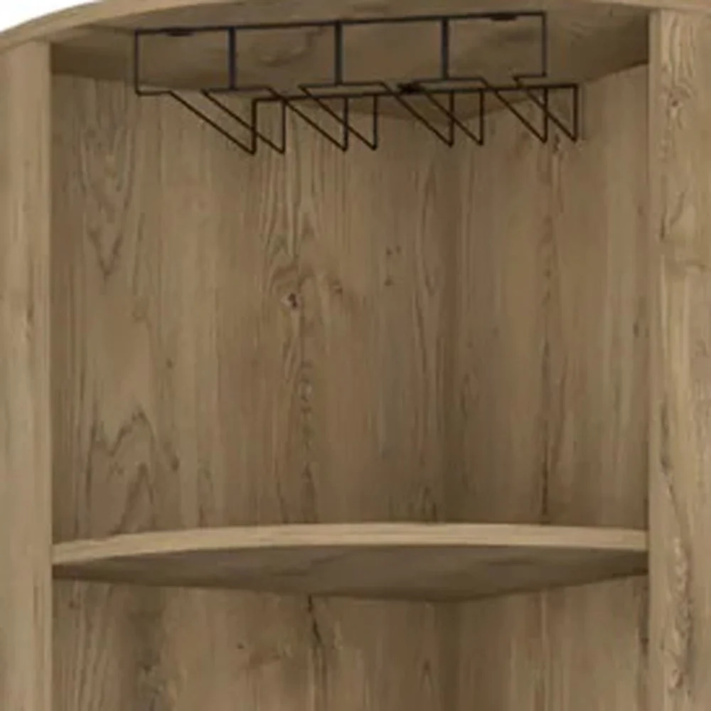 Natural Corner Bar Cabinet With Eleven Shelves By Homeroots - Image 5