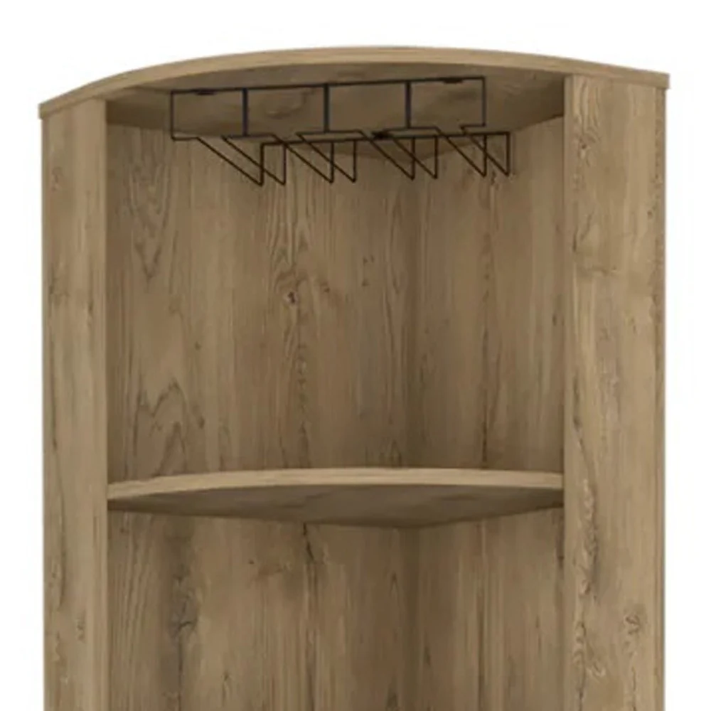 Natural Corner Bar Cabinet With Eleven Shelves By Homeroots - Image 6