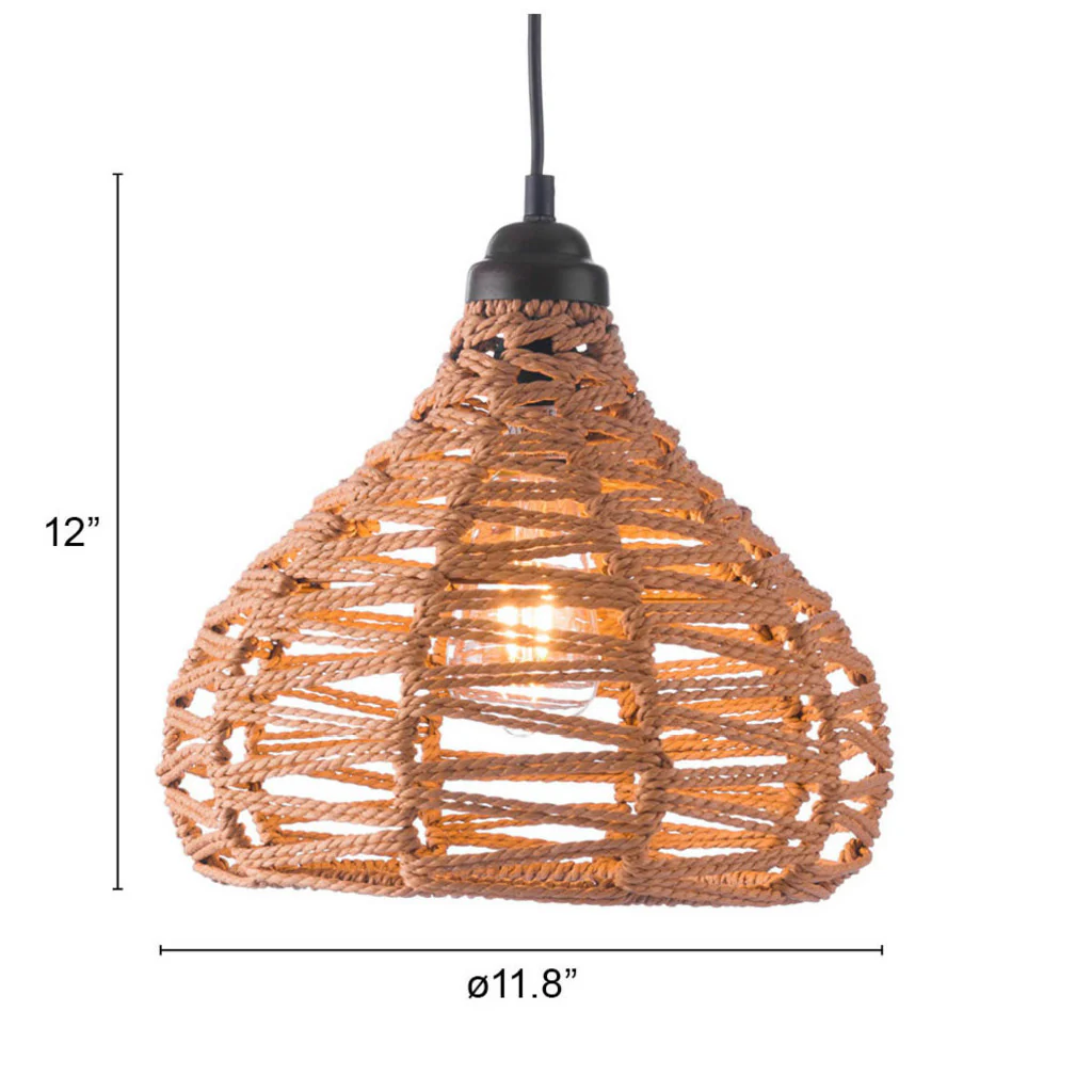 Natural Lantern Metal Dimmable Ceiling Light With Natural Shades By Homeroots - Image 7