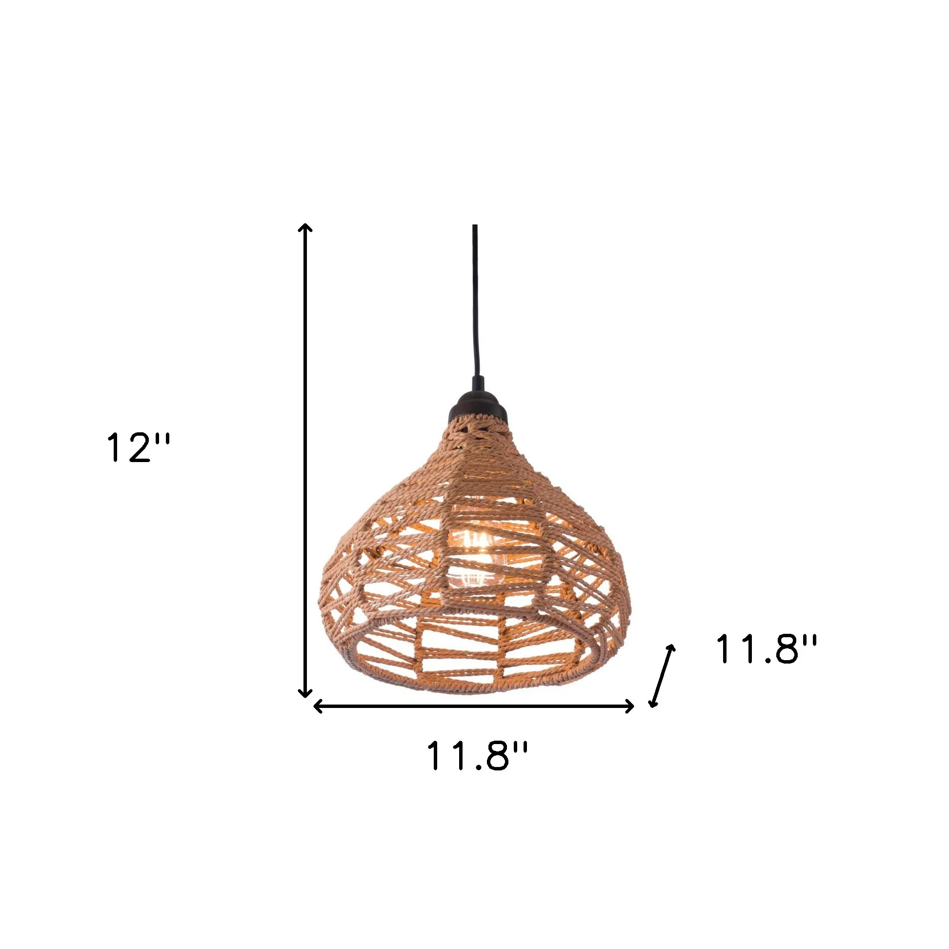 Natural Lantern Metal Dimmable Ceiling Light With Natural Shades By Homeroots - Image 8